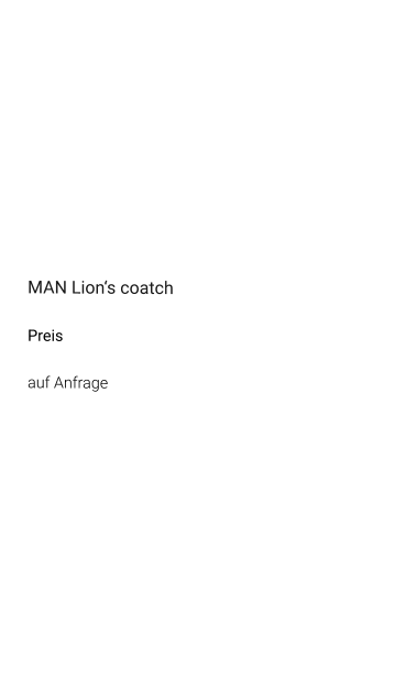 MAN Lion‘s coatch Preis  auf Anfrage