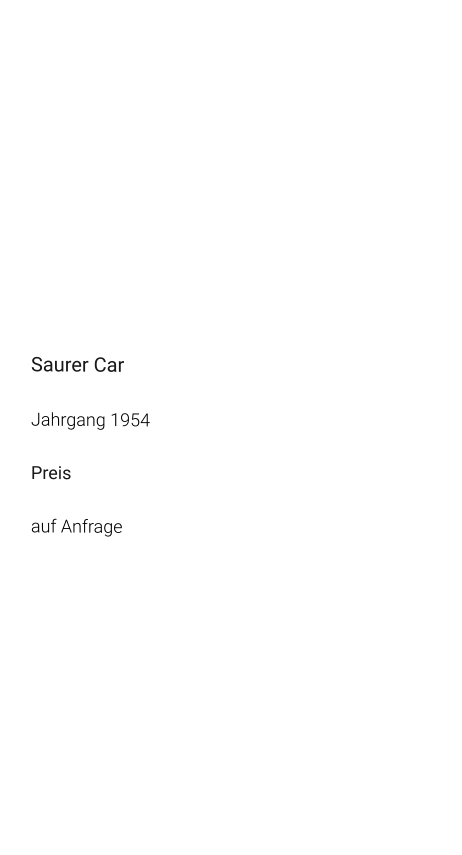 Saurer Car Jahrgang 1954 Preis auf Anfrage
